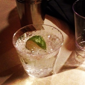 My drink of the night was gin & club soda--alternating with water! 